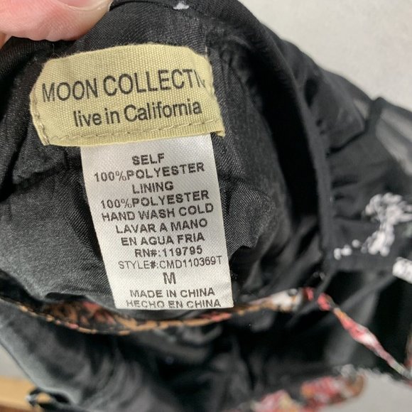 Moon Collection Halter Blouse Medium Floral Ruffle Boho Sleeveless Chiffon Lined - Picture 7 of 9